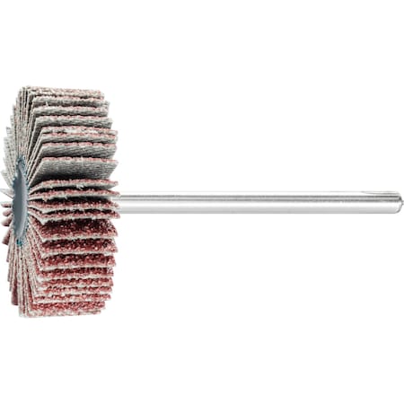 Pferd 1-3/16" x 3/8" Mounted Flap Wheel - 1/8" Shank - Aluminum Oxide - 80 Grit 45014